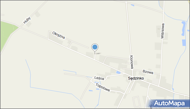 Sędzinko, Świerkowa, mapa Sędzinko