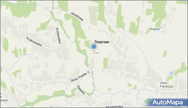 Siepraw, św. Marcina, mapa Siepraw