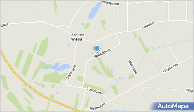 Sieradz, Świerkowa, mapa Sieradz