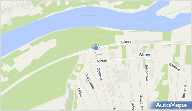 Sikory gmina Wieliszew, Świerkowa, mapa Sikory gmina Wieliszew