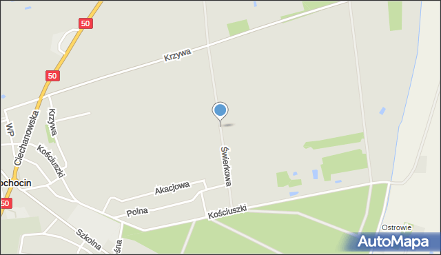 Sochocin, Świerkowa, mapa Sochocin