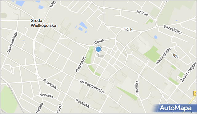 Środa Wielkopolska, św. Wawrzyńca, mapa Środa Wielkopolska