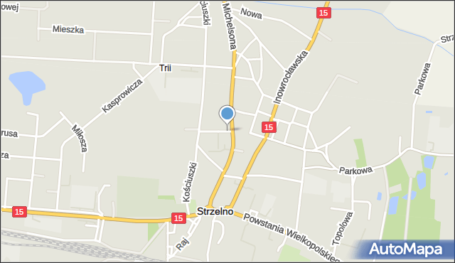 Strzelno powiat mogileński, św. Anny, mapa Strzelno powiat mogileński