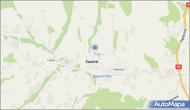 Świdnik gmina Łososina Dolna, Świdnik, mapa Świdnik gmina Łososina Dolna