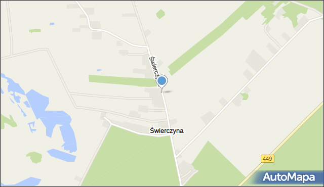 Świerczyna gmina Brzeziny, Świerczyna, mapa Świerczyna gmina Brzeziny