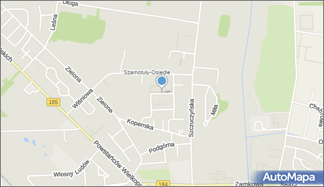 Szamotuły, Święcickiego Heliodora, mapa Szamotuły