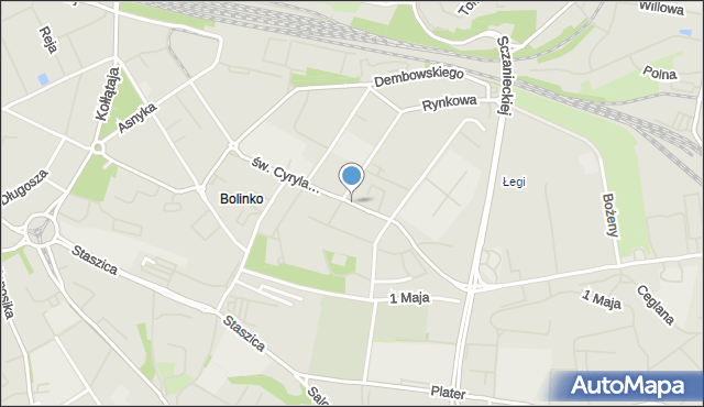 Szczecin, św. Cyryla i Metodego, mapa Szczecina