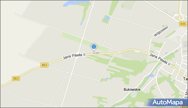 Tarnogród, św. Jana Pawła II, mapa Tarnogród