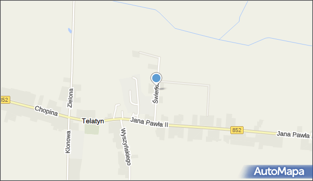 Telatyn, Świerkowa, mapa Telatyn