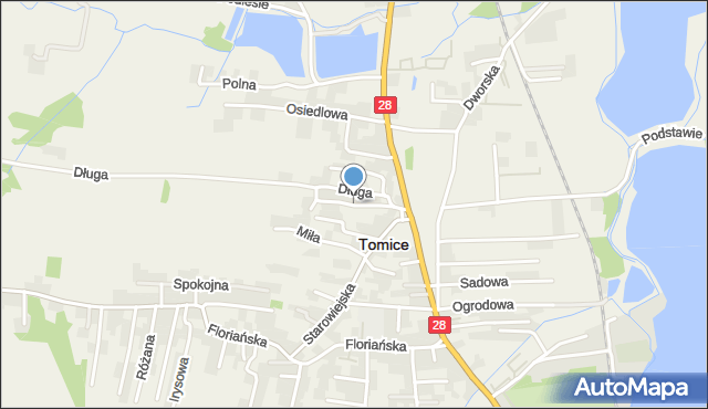 Tomice powiat wadowicki, św. Jakuba, mapa Tomice powiat wadowicki