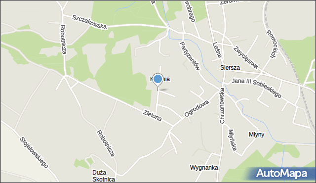 Trzebinia powiat chrzanowski, Świerkowa, mapa Trzebinia powiat chrzanowski