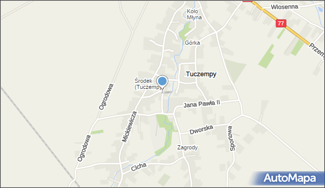 Tuczempy, św. Królowej Jadwigi, mapa Tuczempy