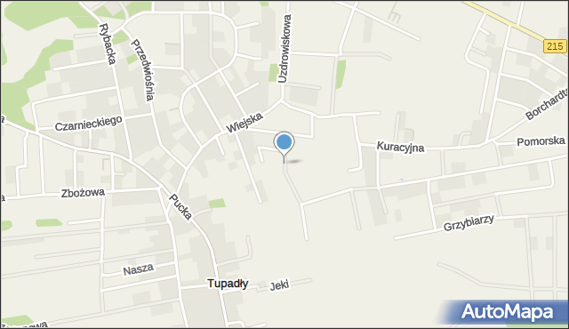 Tupadły gmina Władysławowo, Św. Wojciecha, mapa Tupadły gmina Władysławowo