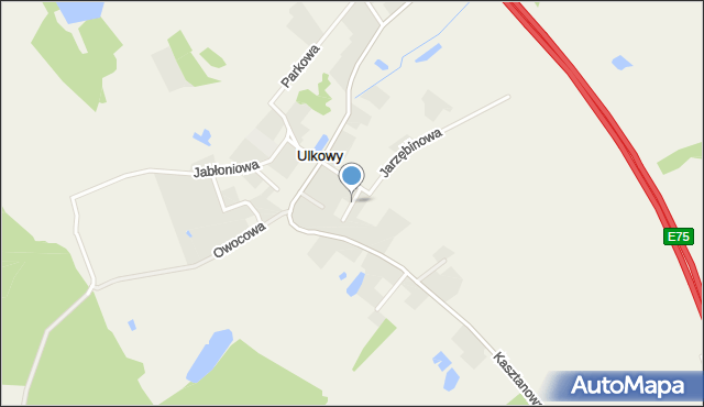 Ulkowy, Świerkowa, mapa Ulkowy