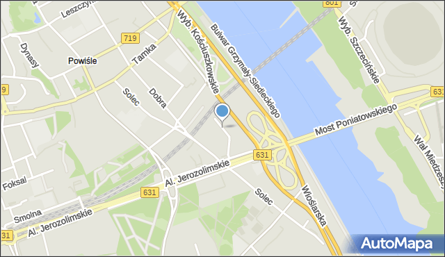 Warszawa, św. Franciszka Salezego, mapa Warszawy