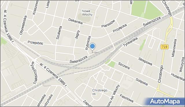Warszawa, Świerszcza, mapa Warszawy