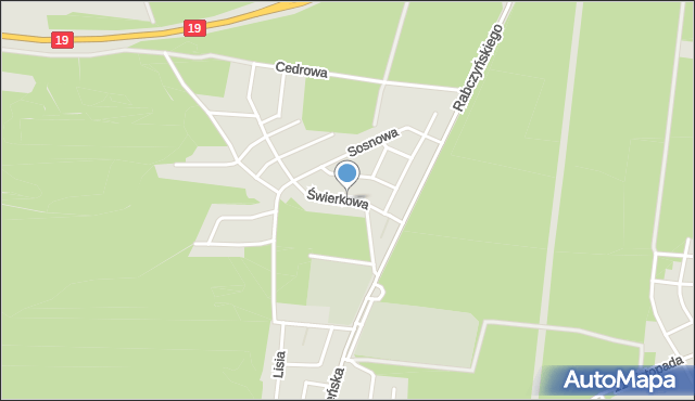 Wasilków, Świerkowa, mapa Wasilków