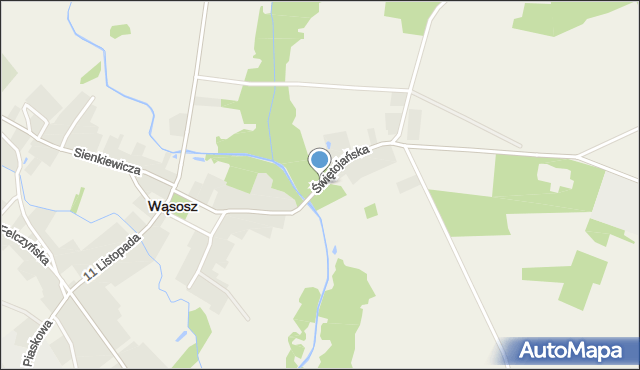 Wąsosz powiat grajewski, Świętojańska, mapa Wąsosz powiat grajewski