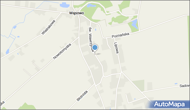 Wąsowo, św. Wawrzyńca, mapa Wąsowo