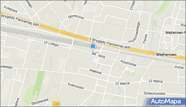 Wejherowo, św. Jana, mapa Wejherowo