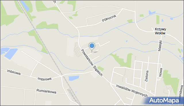 Wołów, Świerkowa, mapa Wołów