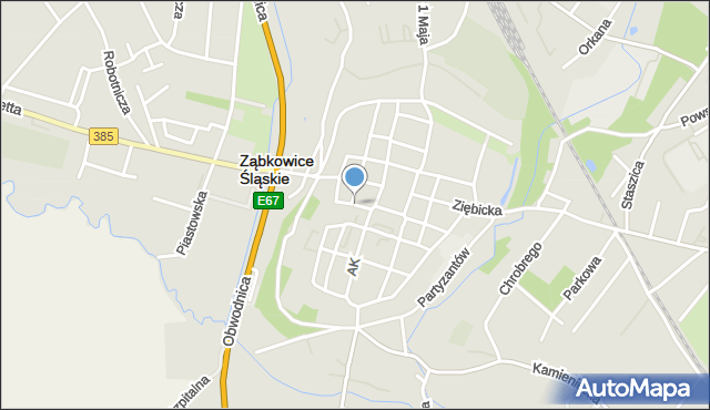 Ząbkowice Śląskie, Św. Wojciecha, mapa Ząbkowice Śląskie