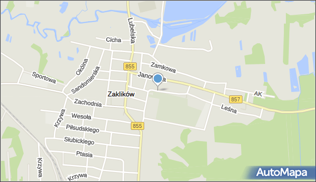 Zaklików, św. Anny, mapa Zaklików