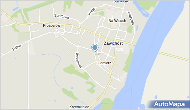 Zawichost, Świętokrzyska, mapa Zawichost