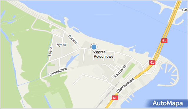 Zegrze Południowe, Świerkowa, mapa Zegrze Południowe