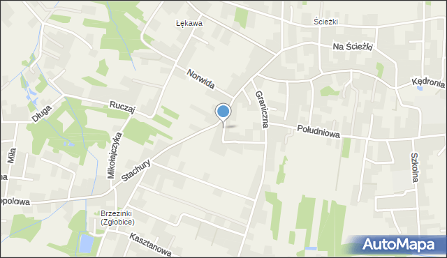 Zgłobice, św. Stanisława, mapa Zgłobice