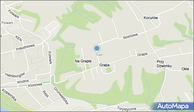 Żywiec, św. Huberta, mapa Żywiec