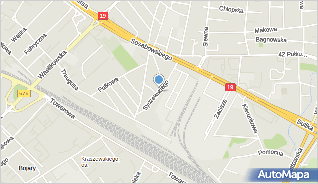 Białystok, Syczewskiego Aleksandra, ks., mapa Białegostoku