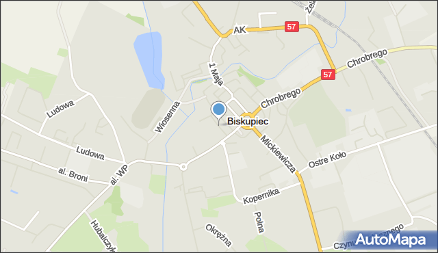 Biskupiec powiat olsztyński, Syreny, mapa Biskupiec powiat olsztyński