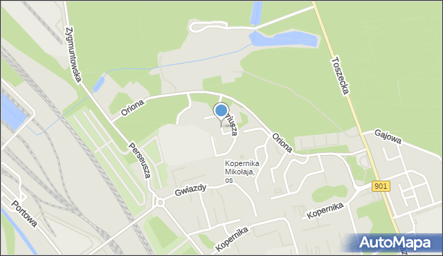 Gliwice, Syriusza, mapa Gliwic