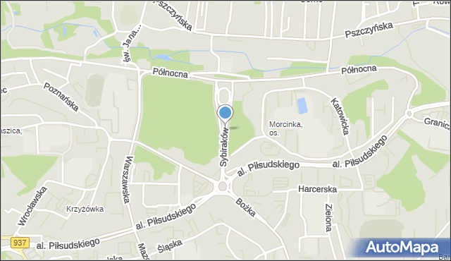 Jastrzębie-Zdrój, Sybiraków, mapa Jastrzębie-Zdrój