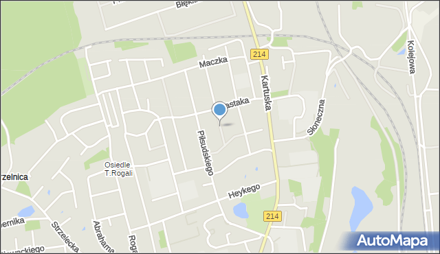 Kościerzyna, Sychty Bernarda, ks. dr., mapa Kościerzyna