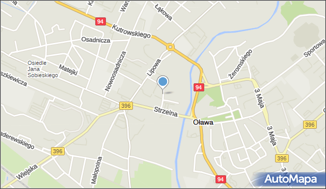 Oława, Sybiraków, mapa Oława