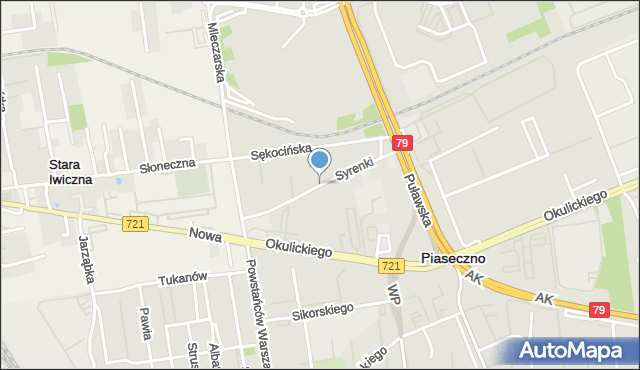 Piaseczno, Syrenki, mapa Piaseczno