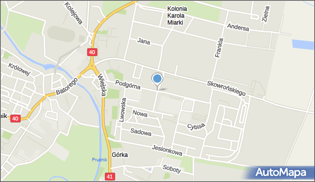 Prudnik, Sybiraków, mapa Prudnik