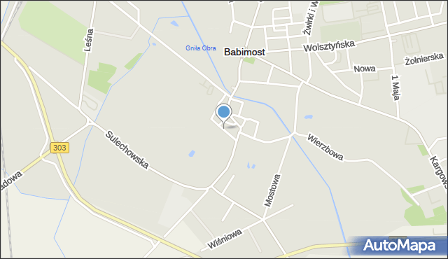 Babimost, Szewska, mapa Babimost