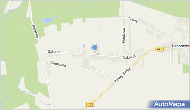 Bachorzew, Szkolna, mapa Bachorzew