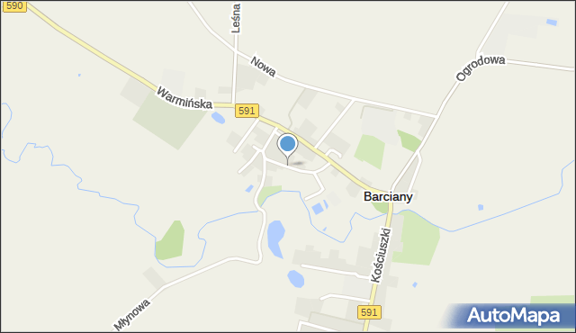 Barciany, Szkolna, mapa Barciany