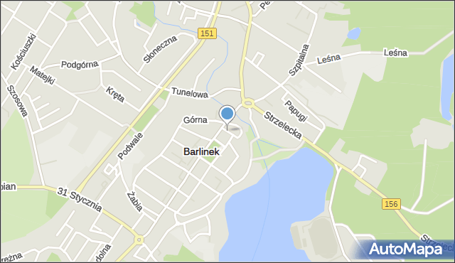 Barlinek, Szkolna, mapa Barlinek