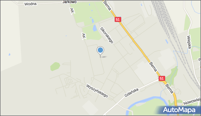 Bartoszyce, Szarych Szeregów, mapa Bartoszyce