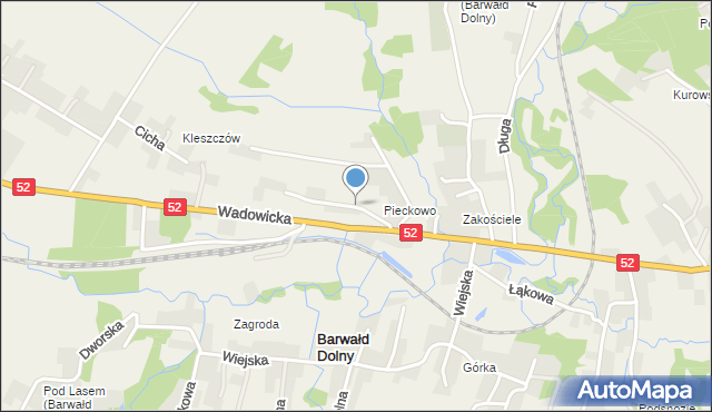 Barwałd Dolny, Szkolna, mapa Barwałd Dolny