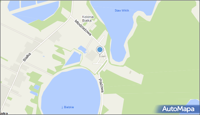 Białka gmina Dębowa Kłoda, Szafirowa, mapa Białka gmina Dębowa Kłoda