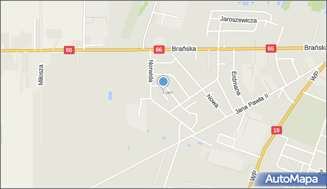 Bielsk Podlaski, Szaniawskiego Jerzego, mapa Bielsk Podlaski