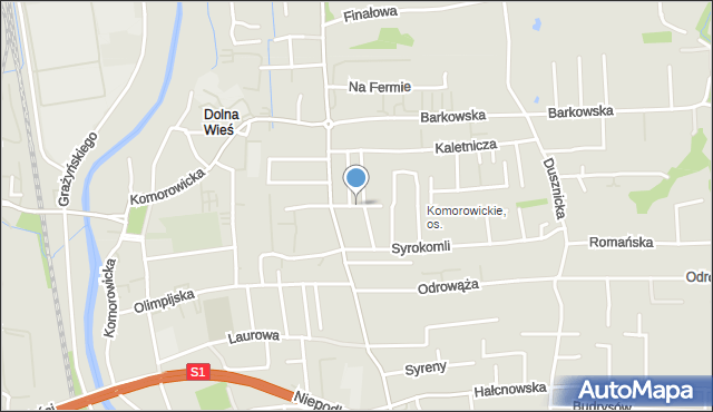 Bielsko-Biała, Szwoleżerów, mapa Bielsko-Białej