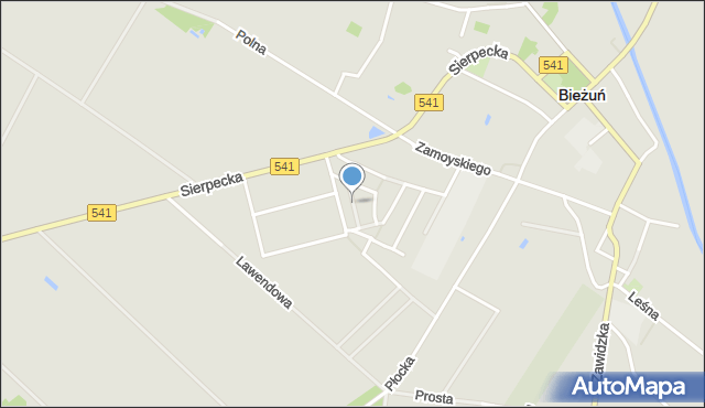 Bieżuń, Szostakiewicza Jana, ks., mapa Bieżuń