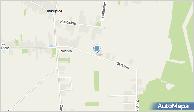 Biskupice gmina Olsztyn, Szkolna, mapa Biskupice gmina Olsztyn